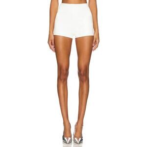 Nookie Faux Leather Hot Pants Shorts High Rise Sexy Edgy Luxury White Size Small